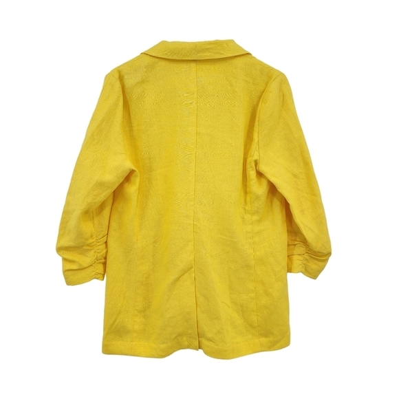 Michael Michael Kors Women's Ruched Sleeve 100% Linen Blazer - 8 - Picture 3 of 5